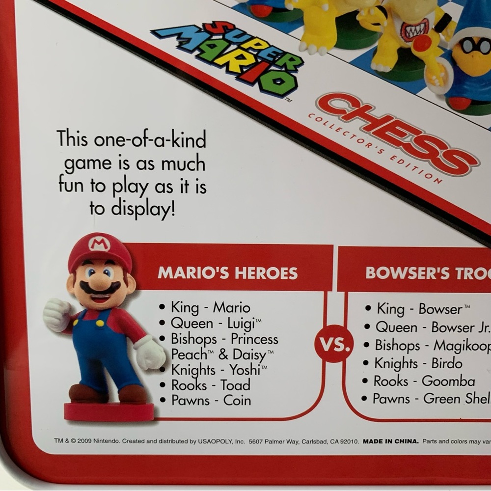 USAopoly Nintendo Super Mario Chess Collectors Edition Board Game Luigi Bowser - Picture 15 of 16